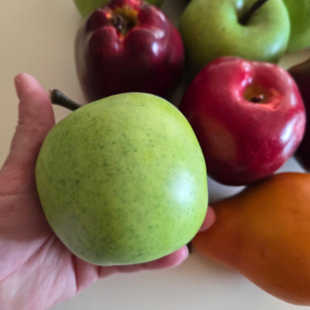 Collection of Realistic Faux Fruit Green Red Apples Golden Pears for Fall Decor - Picture 6 of 6